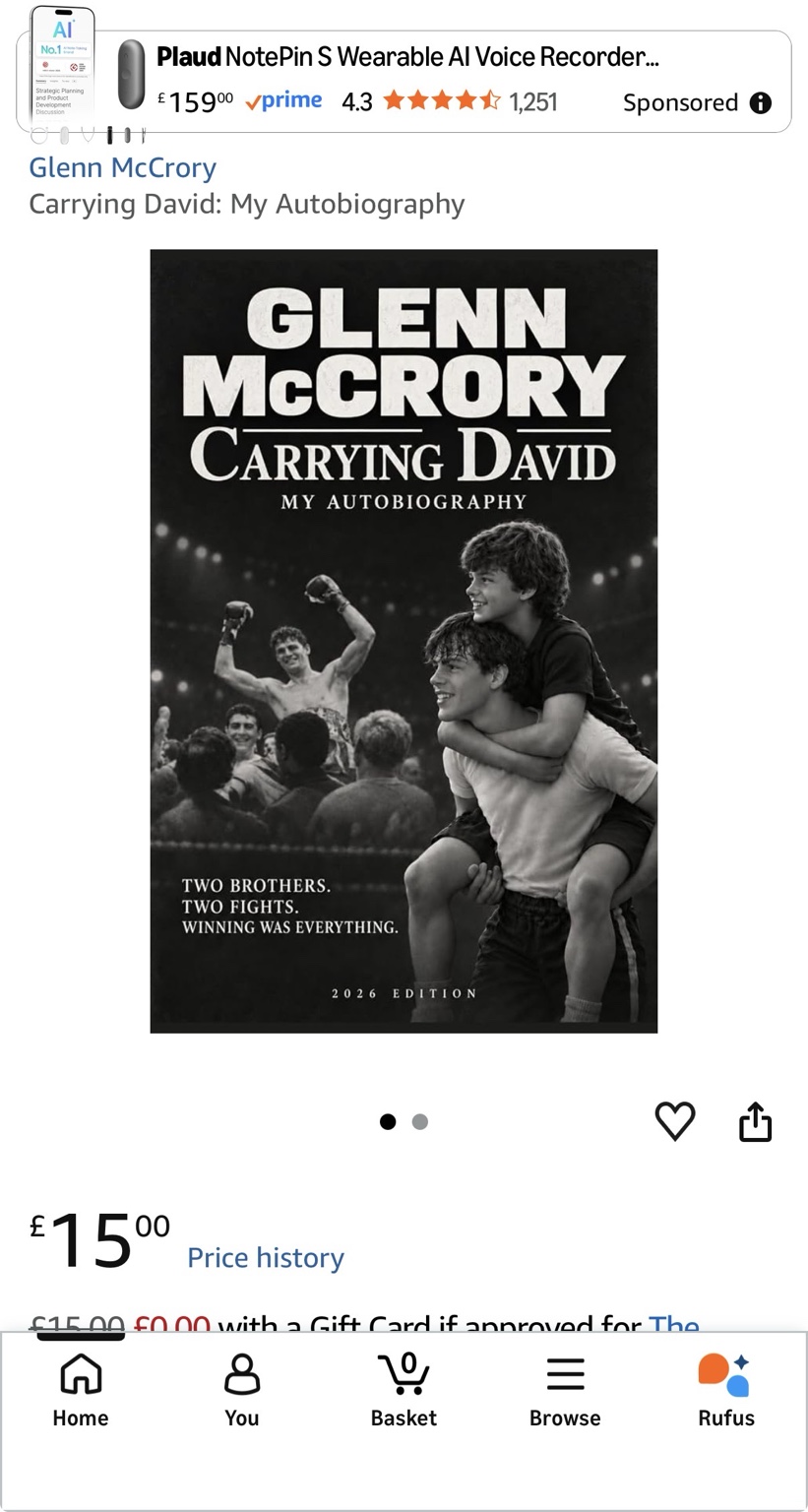 Carrying David: My Autobiography by Glenn McCrory